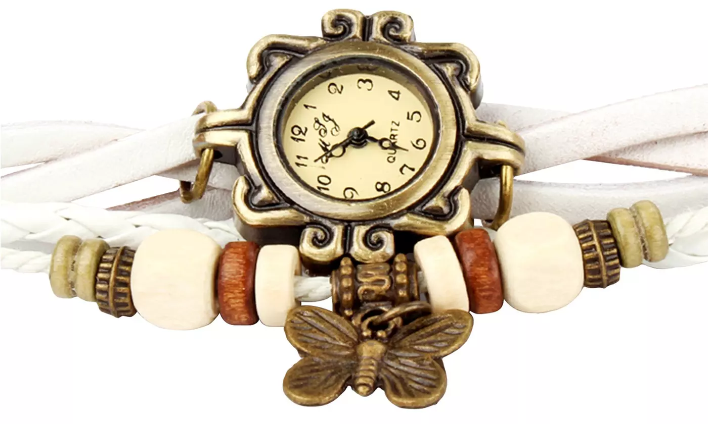 Women's Vintage Bohemian Vegan Leather Watch  (Charm And Color Choices)