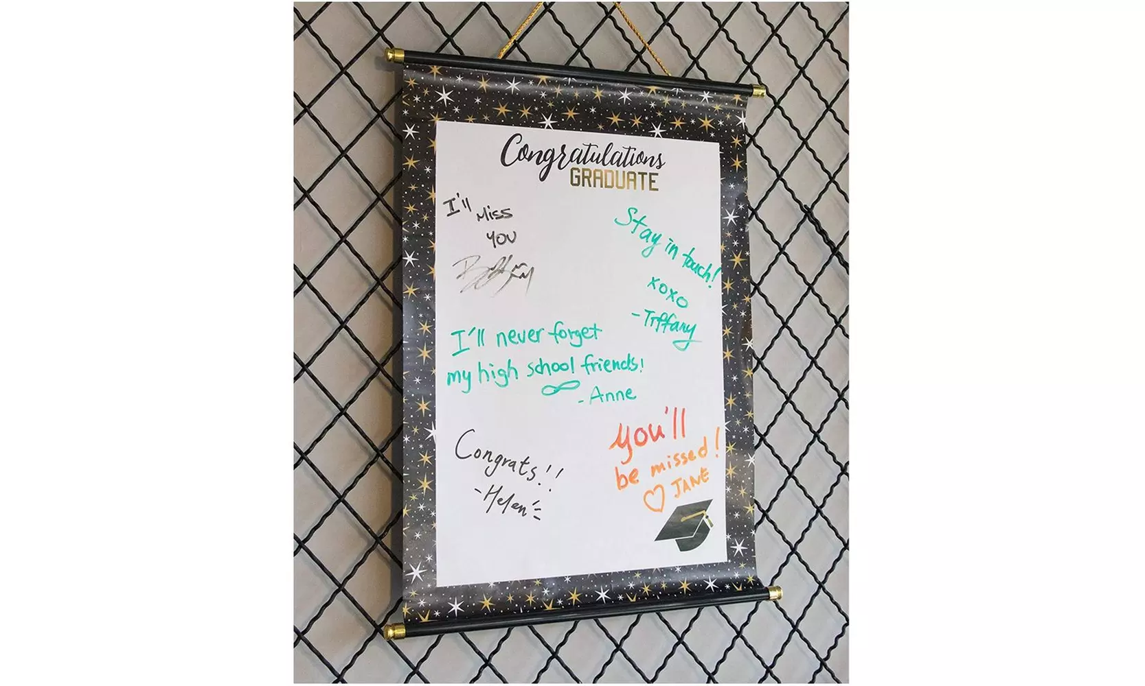 2 Pack Graduation Party Signature Scrolls, White with Color Border, 22" x 15.9" - Second Medium