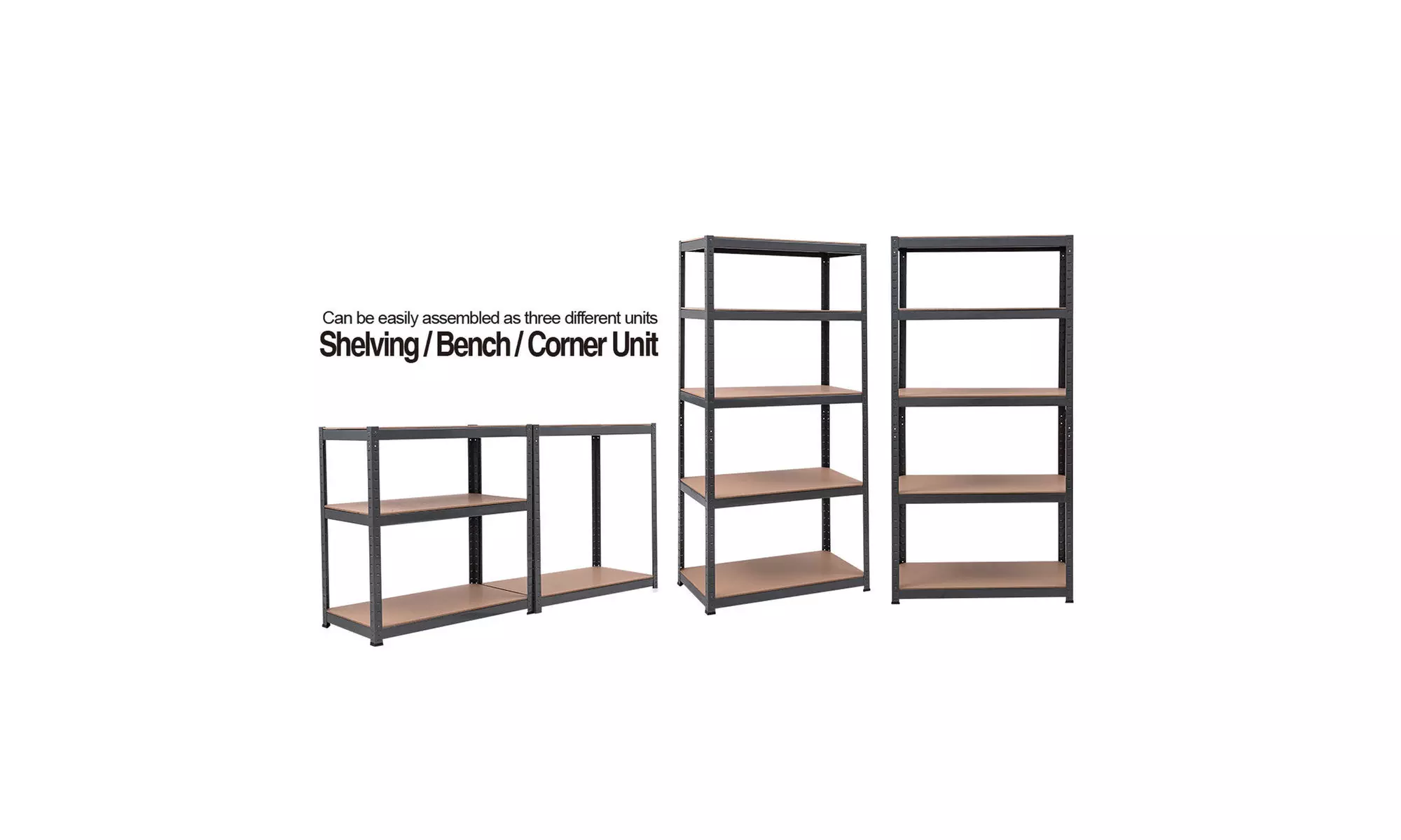 72"x36" Heavy Duty 5 Level Garage Shelf Storage Adjustable Weight Up to 2750Lbs