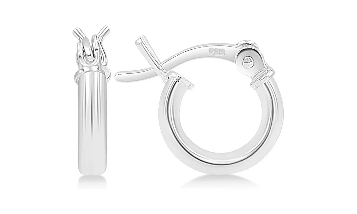 2MM French Lock Hoop 925 Sterling Silver Earrings - 10MM-65MM 
