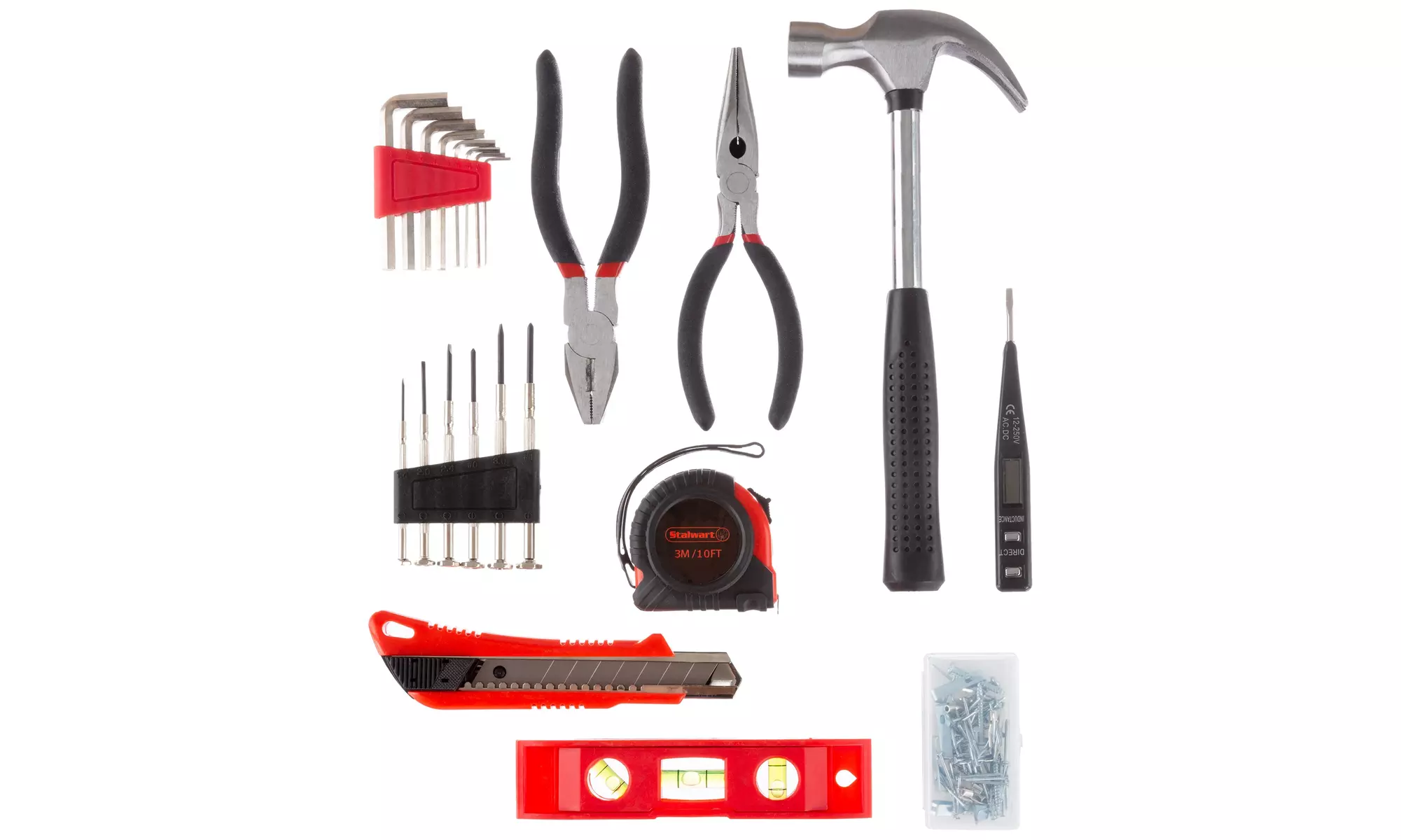 Stalwart Home Hand Tool Sets with Case (Various Sizes Available)