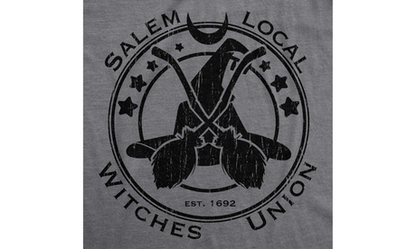 Womens Salem Local Witches Union Tshirt Funny Halloween Witch Tee S Grey