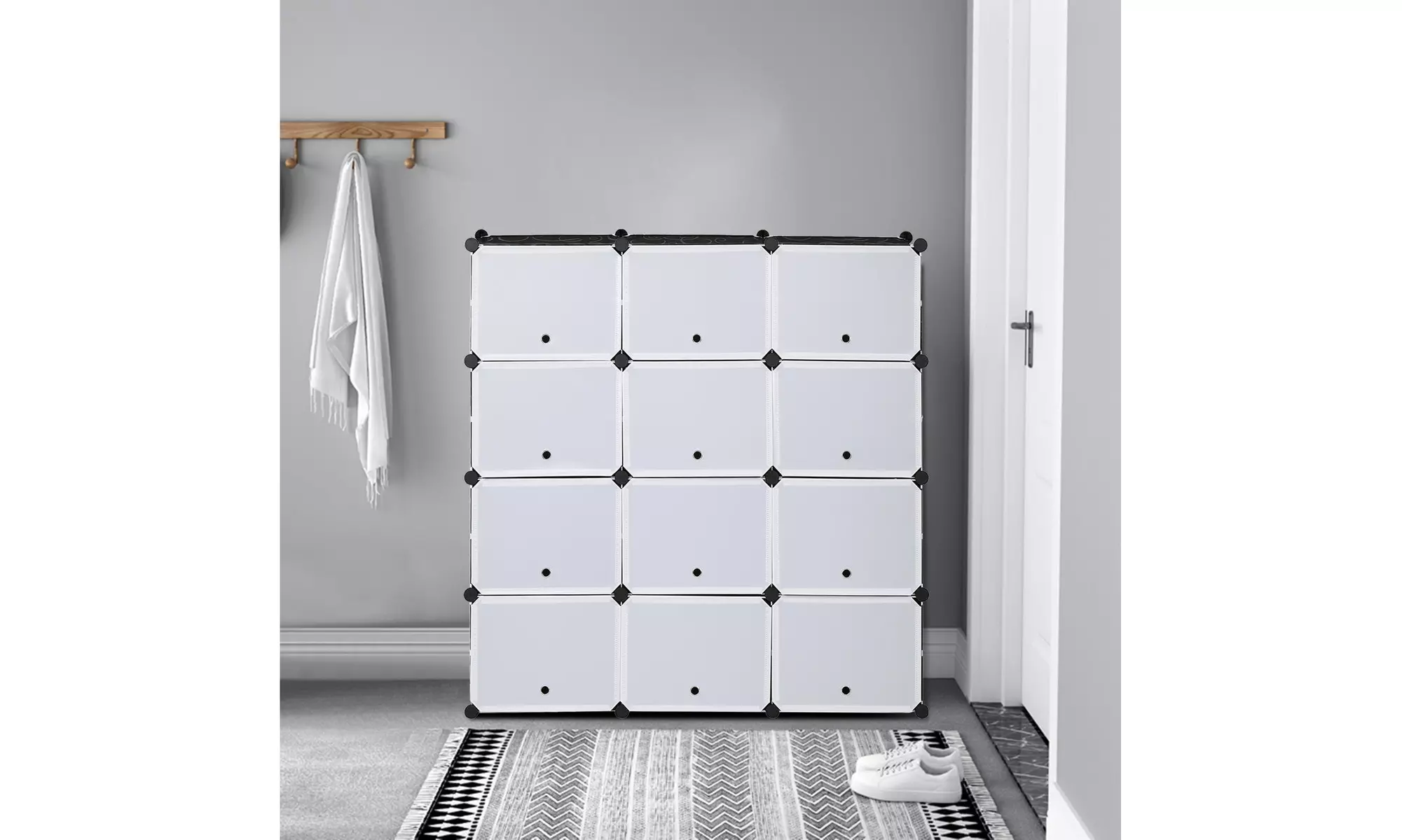 18/21-Cube Shoe Rack Plastic Storage Organizer - Primary Image