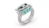 Simple Silver Blue Color Monster Skull Drop Oil Zircon Ring for Women Girl Party