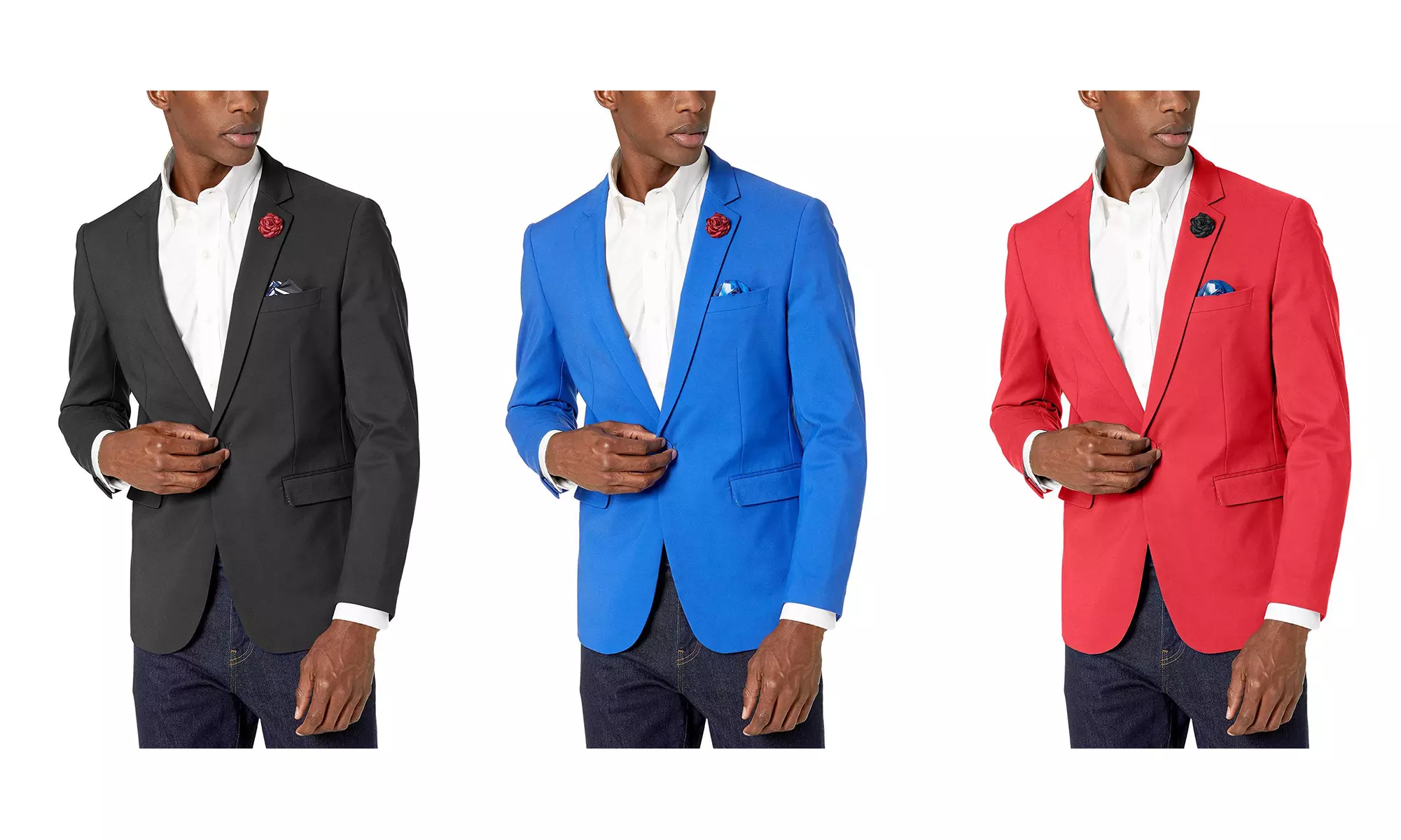 Azaro Uomo Men's Blazer Slim Dress Casual Stretch Suit Sport Jacket Stylish - Primary Image