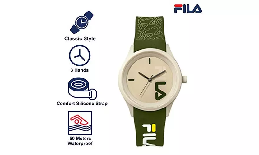 FILA Watch for Women Men Unisex - Analog Wrist Running Green Fila Watch - Second Medium