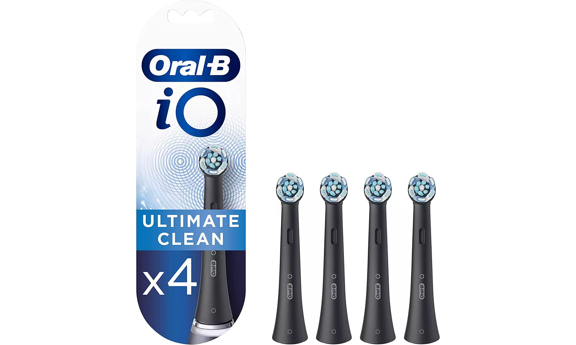 Oral-B iO Ultimate Clean Black Toothbrush Heads, Pack of 4 Counts - Primary Image