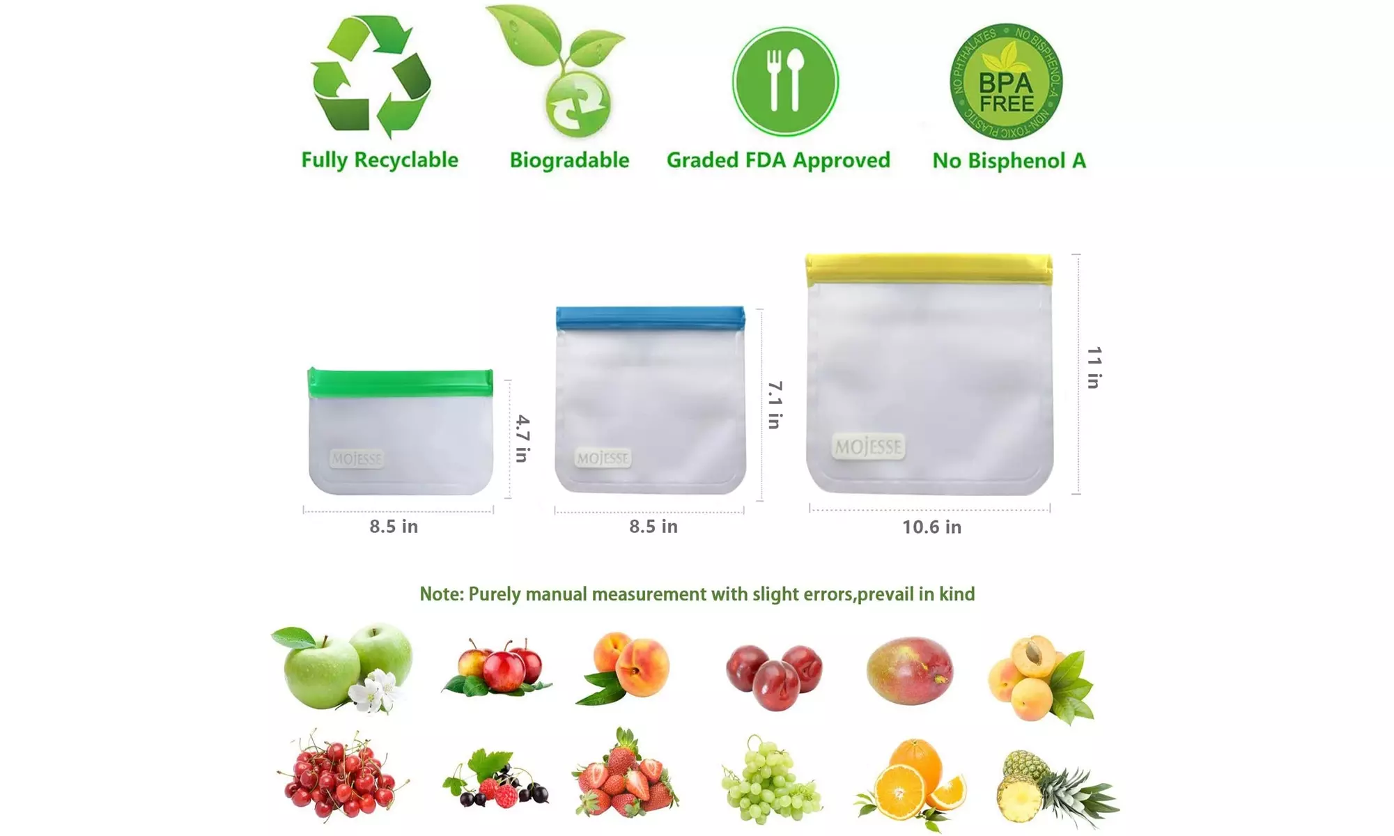 10 pcs Reusable Ziplock Sandwich Bag - Primary Image