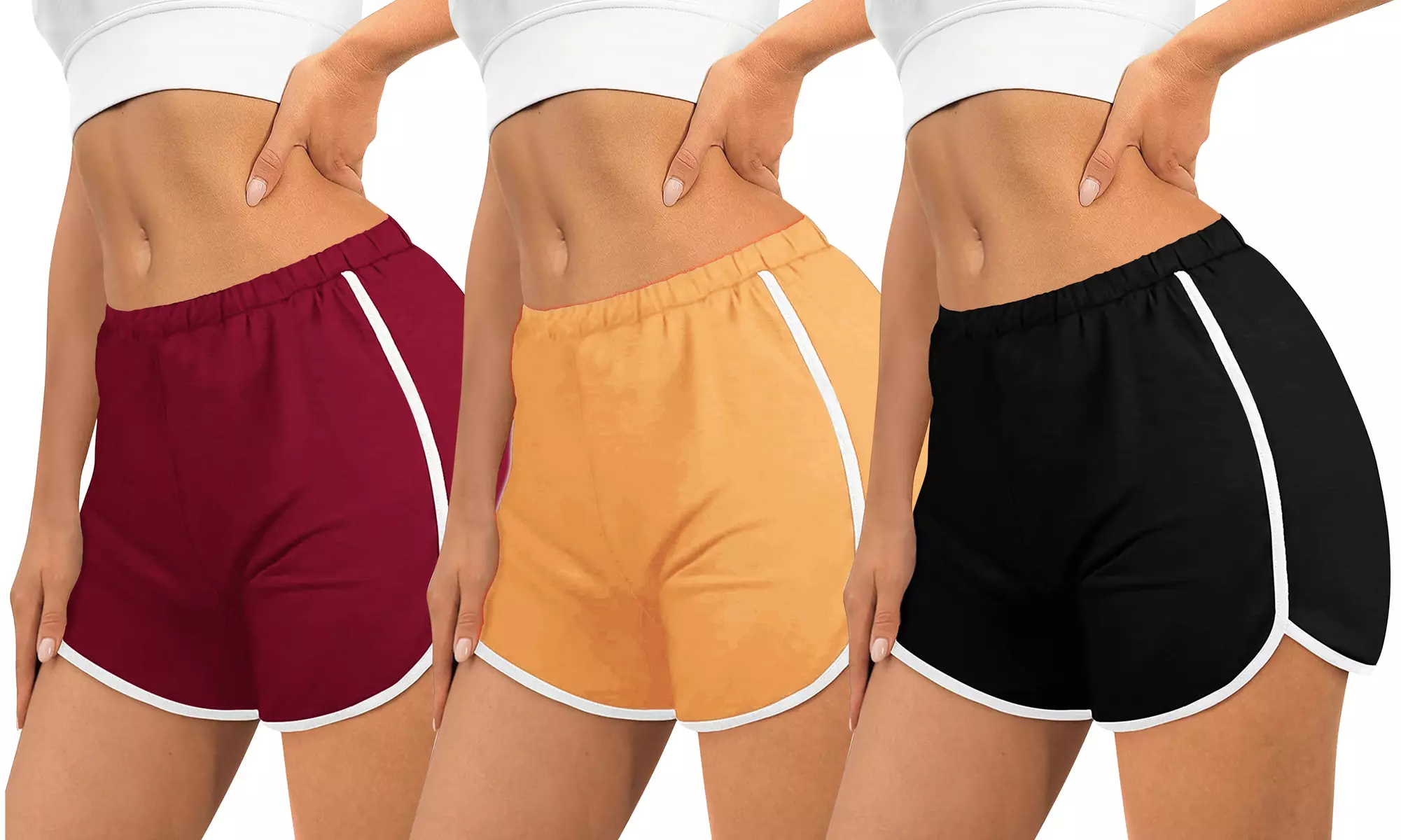 3 Pack Women's Relaxed Retro Dolphin Shorts