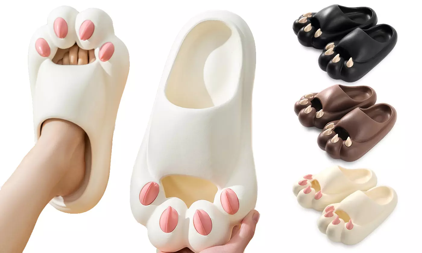 Bear Claw Cozy Clouds Slippers Anti-Slip Sandals Soft Slippers Cloud Home Shoes - Primary Image