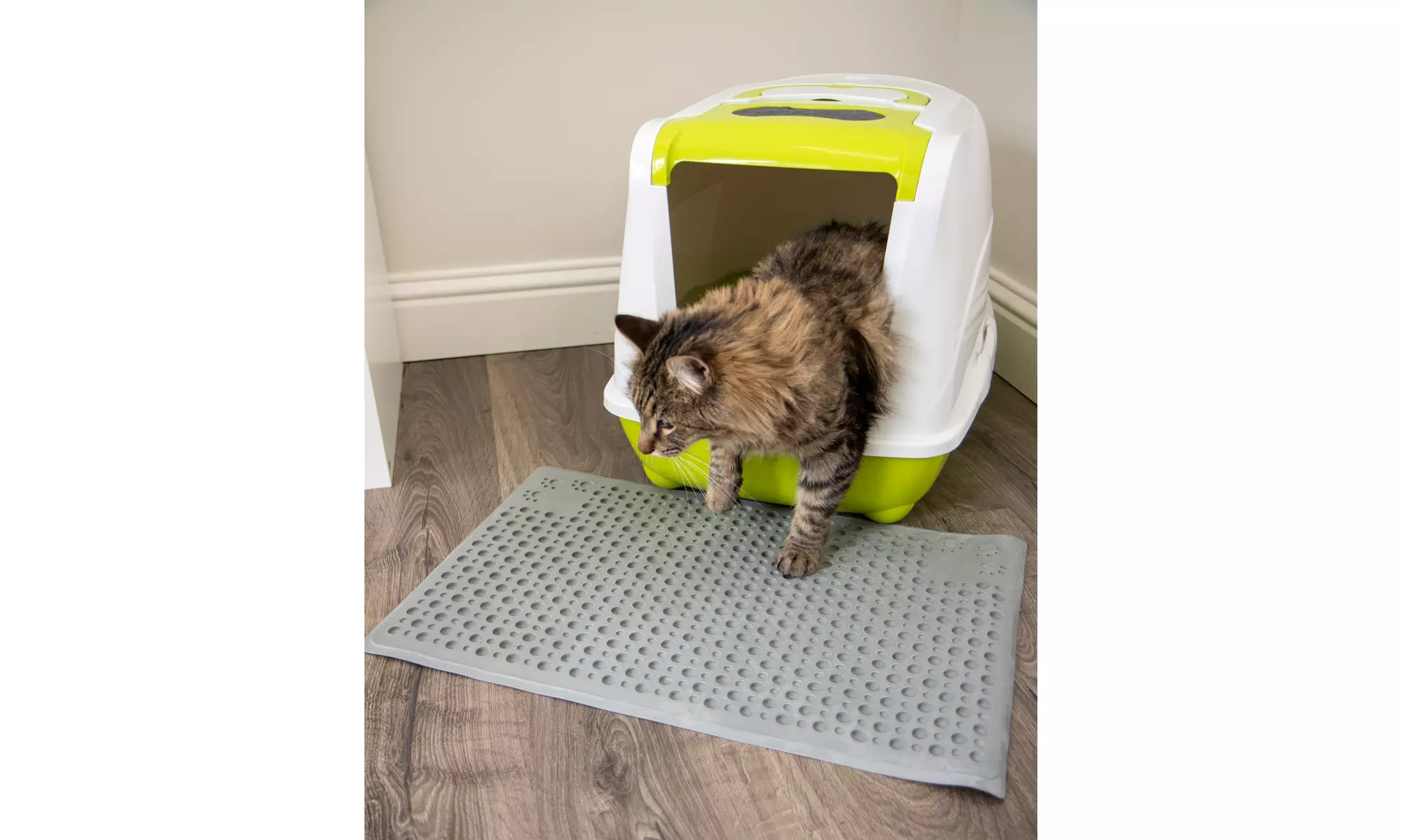 Petlinks Purr-fect Paws Multipurpose Rubber Litter Mat for Cats & Kittens