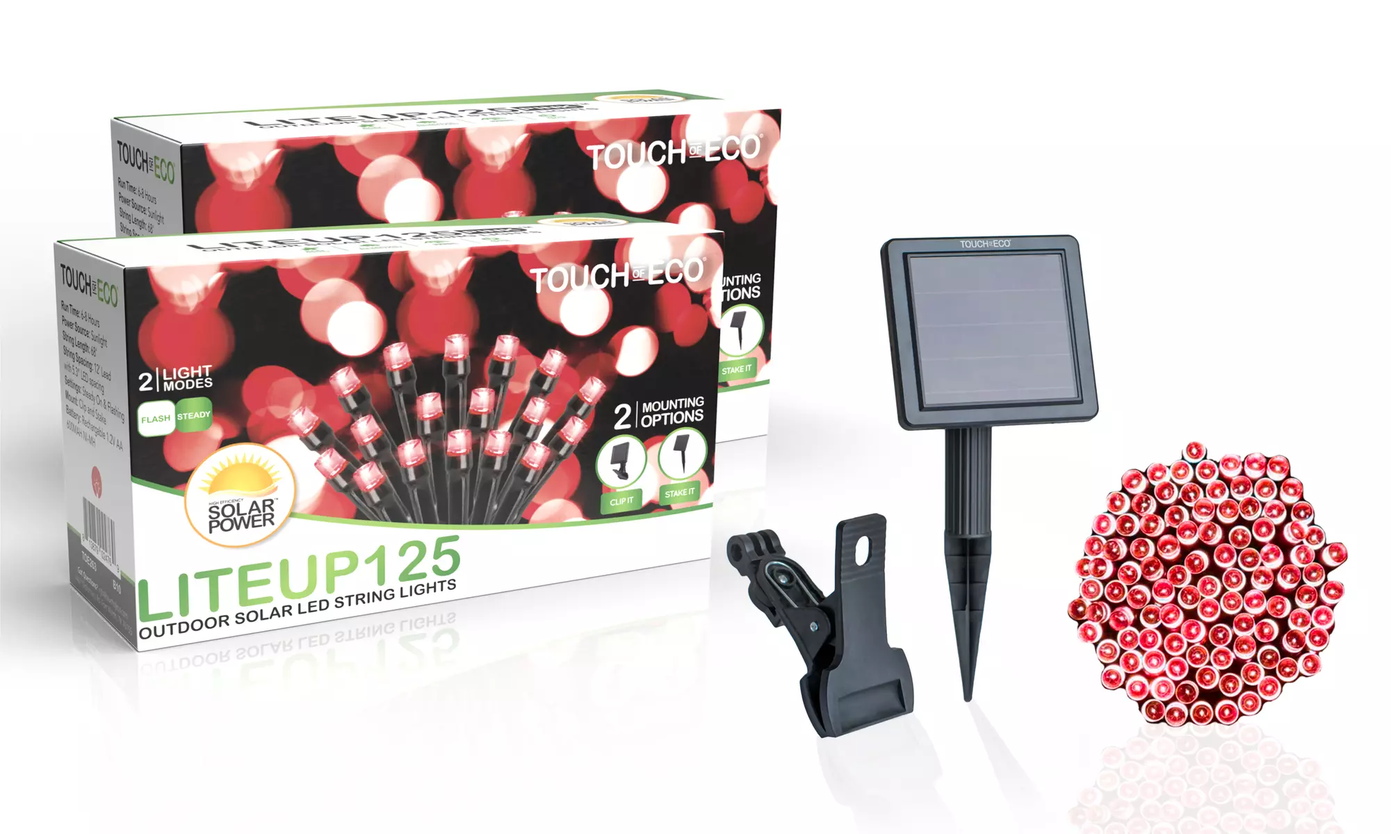 125LED Solar Powered String Lights. Multiple Colors & Quantities Available. 