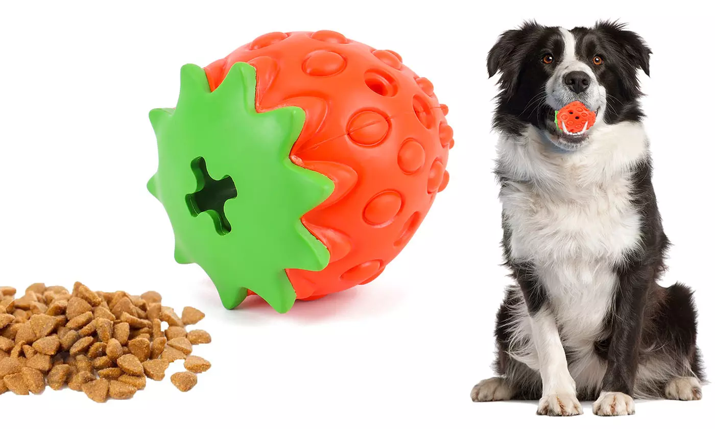 Strawberry Dog Chew Toys for Chewers Dog Teething Toy Treat Dispensing Dog Toys - Primary Image