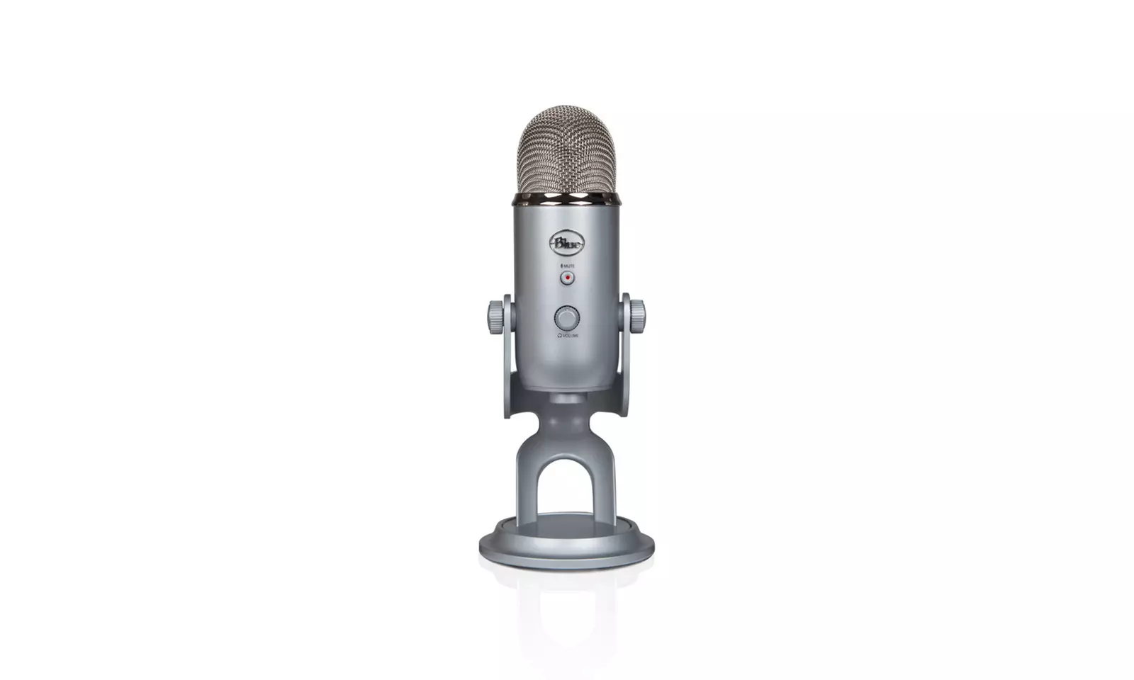 Blue Microphones Yeti Mic (Silver) with Boom Arm, Shock Mount and Pop Filter - Second Medium