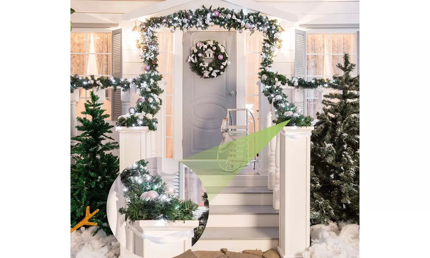 9ft Christmas Green Pine Tree Rattan Garland Wreath Door Wall Xmas Ornament