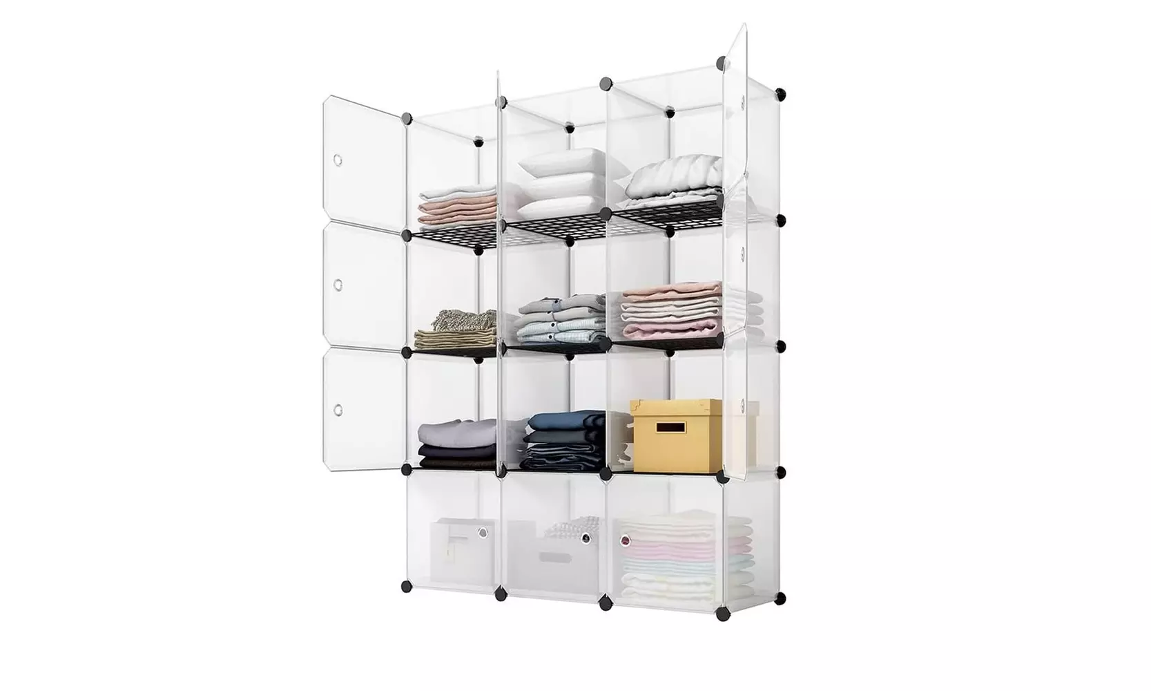 12-Cube Closet Organizer, Plastic Cabinet, Modular Bookcase, Storage Shelving - Primary Image