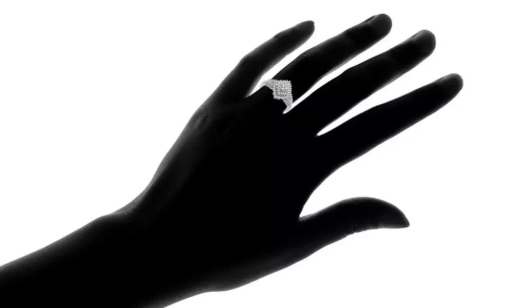 1/4 CTTW Diamond Fashion Cluster Ring in Sterling Silver By DeCarat - Second Medium