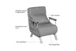 Costway Folding Sofa Bed Sleeper Convertible Armchair Lounge Couch 5 Position  - Second Medium
