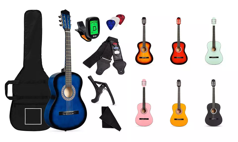 38in Beginner All Wood Acoustic Guitar Starter Kit  - Primary Image