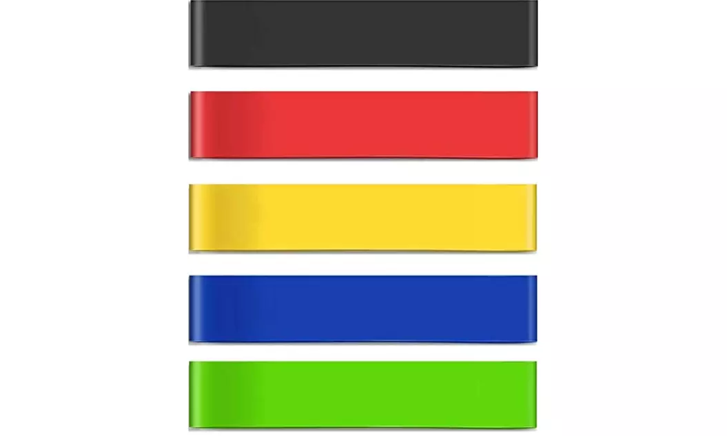 5 Pack Exercise Resistance Stretch Bands - Multiple Intensity Levels