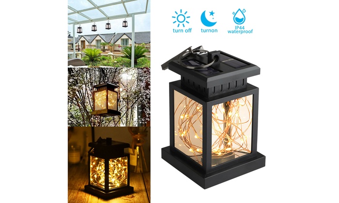 Up To 55 Off On Outdoor Solar Lantern Hanging Groupon Goods