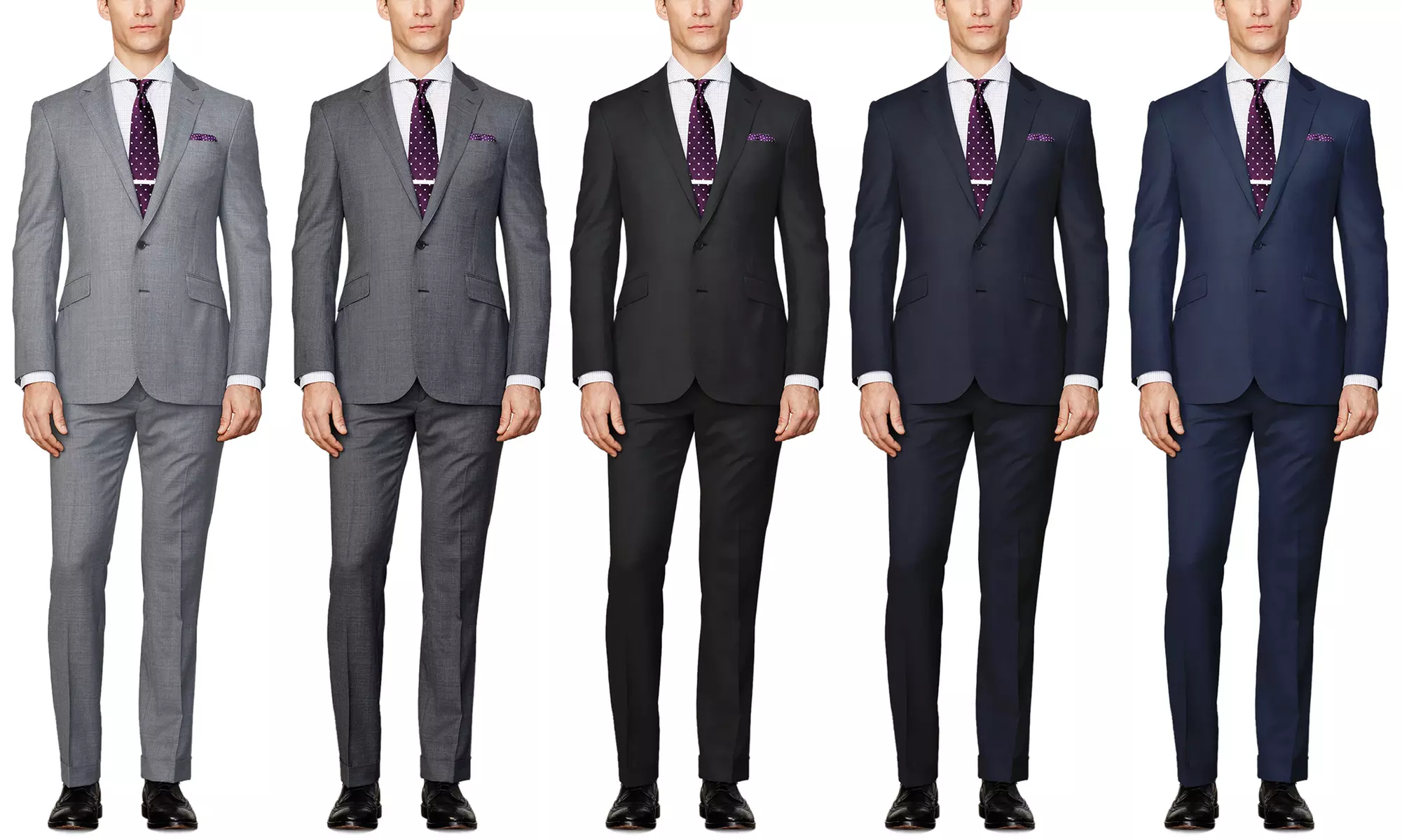 Verno Men's Slim-Fit 100% Wool Suits (2-Piece) - Primary Image