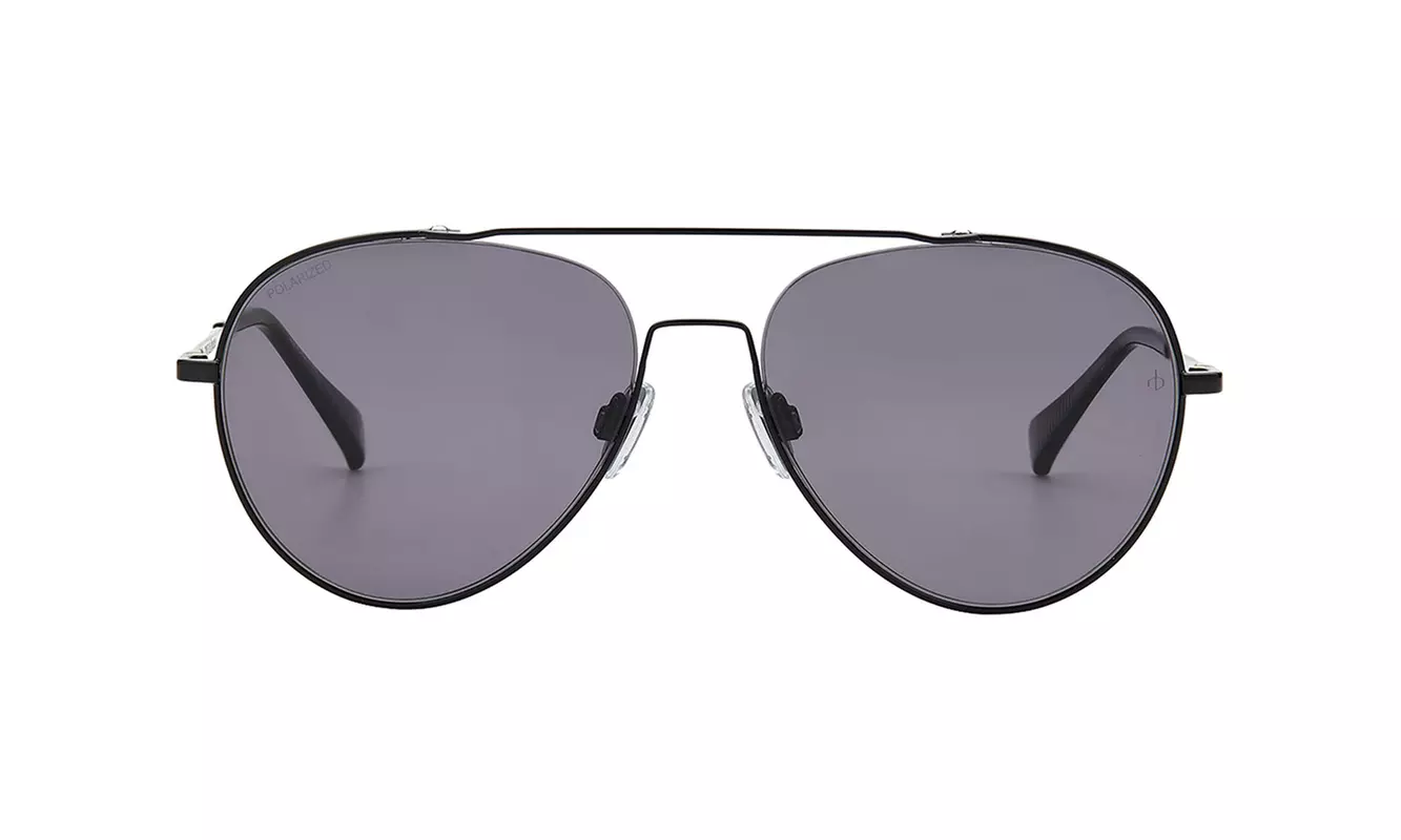 Rag & Bone Polarized Men's Black Cutaway Aviator Sunglasses - Second Medium