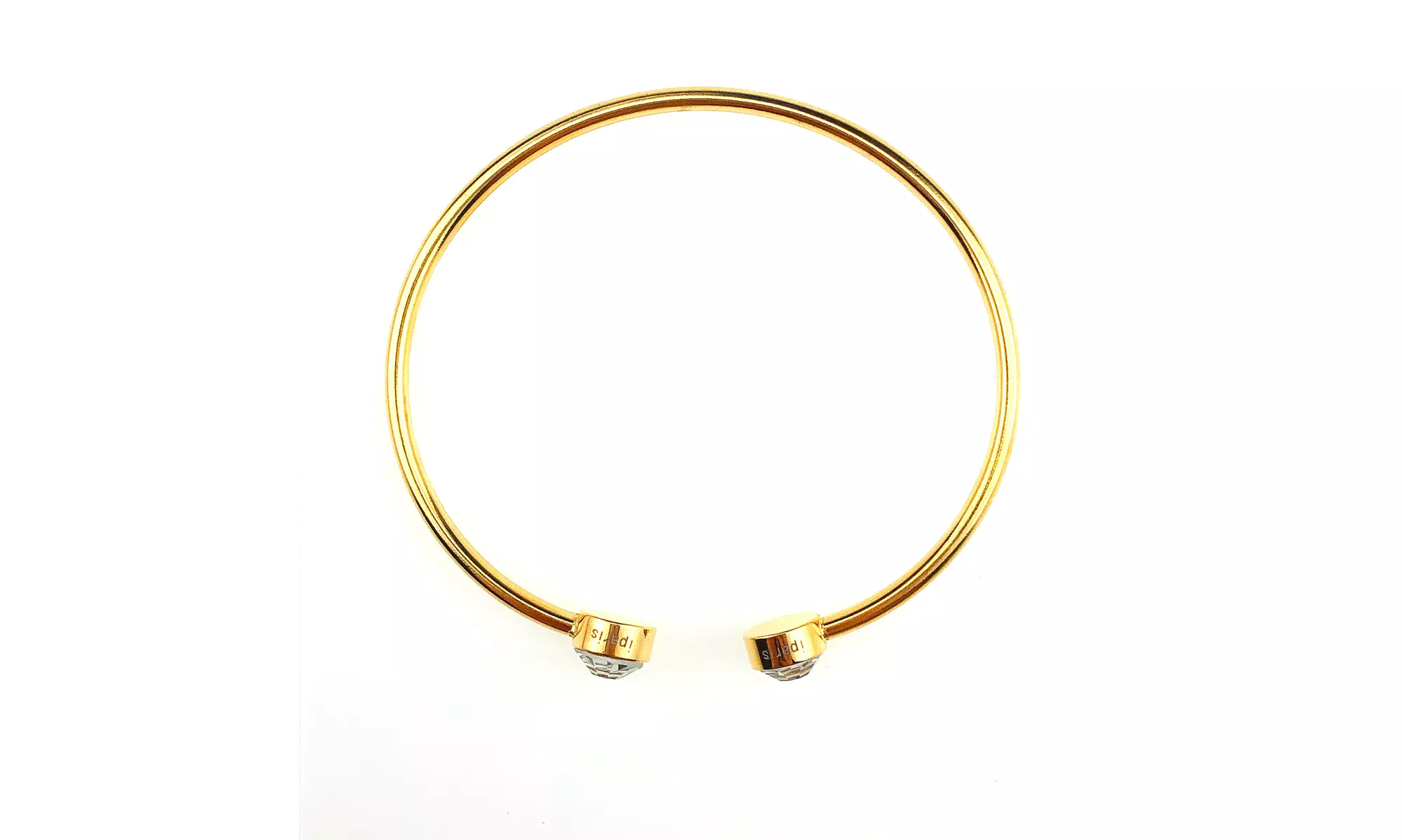 3 Ct Round White Sapphire Stackable Bangle Bracelet In 14k Gold - Second Medium