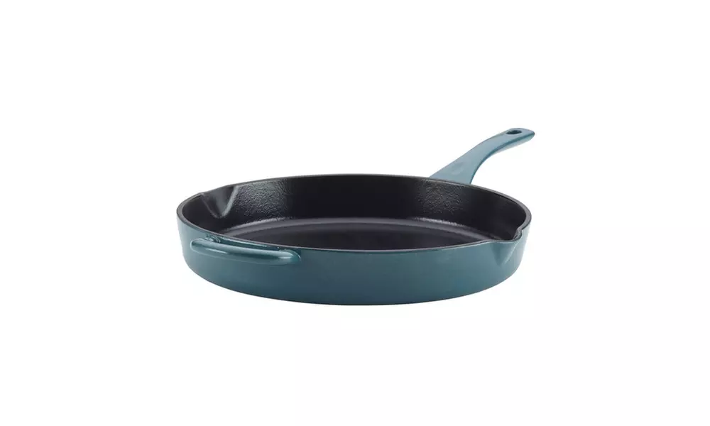 Ayesha Curry Cast Iron Enamel Skillet with Pour Spouts 12-Inch Brown Sugar - Primary Image