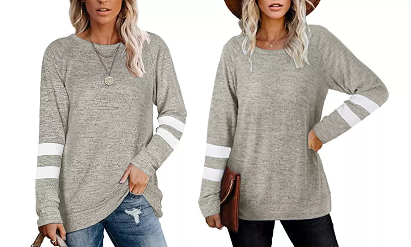 Haute Edition Women's Varsity Stripe Slouchy Tee