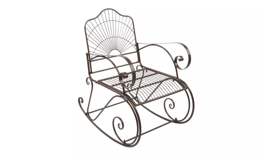 Iron Wire Single Rocking Chair Dark Brown - Primary Image