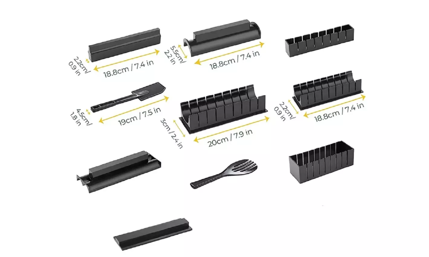 10 Pcs Sushi Making Kit-Home DIY Sushi Roller, Rice Ball Mold & Accessories Set