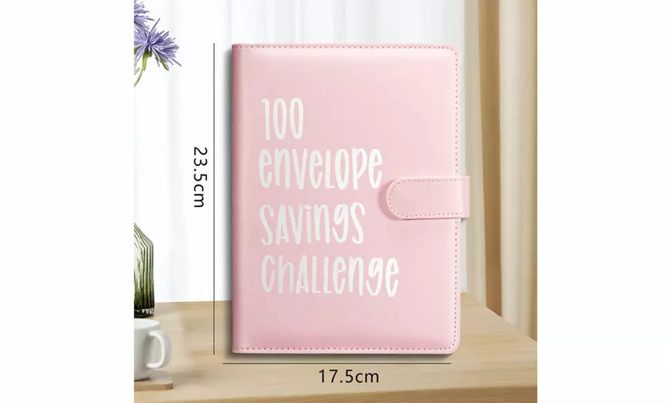 100 Envelope Savings Challenge Budget Binder with Cash Slots