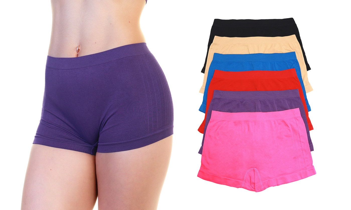 Angelina Women's Coordinating Seamless Wireless Bralette and Boxer Panties 