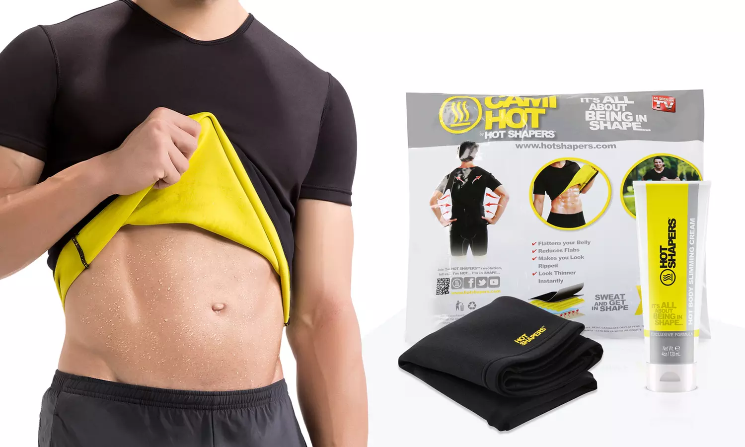 Men's Thermal Body Shaper Slimming Shirt with Toning Gel Set (2-Piece) - Primary Image