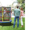 Image 30: Costway Youth Jumping Round Trampoline 55'' Exercise W/ Safety Pad Enclosure