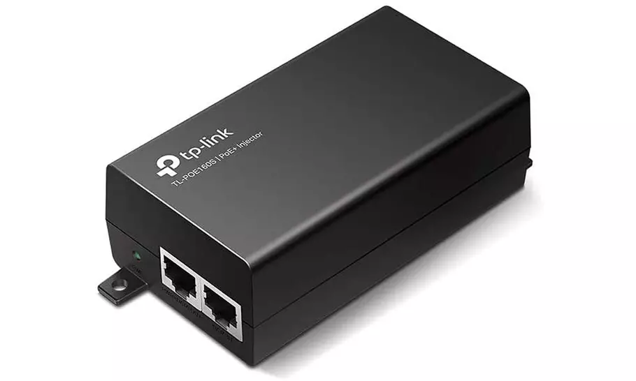 TP-LINK TL-PoE160S 802.3at/af Gigabit PoE Injector  Black - Primary Image