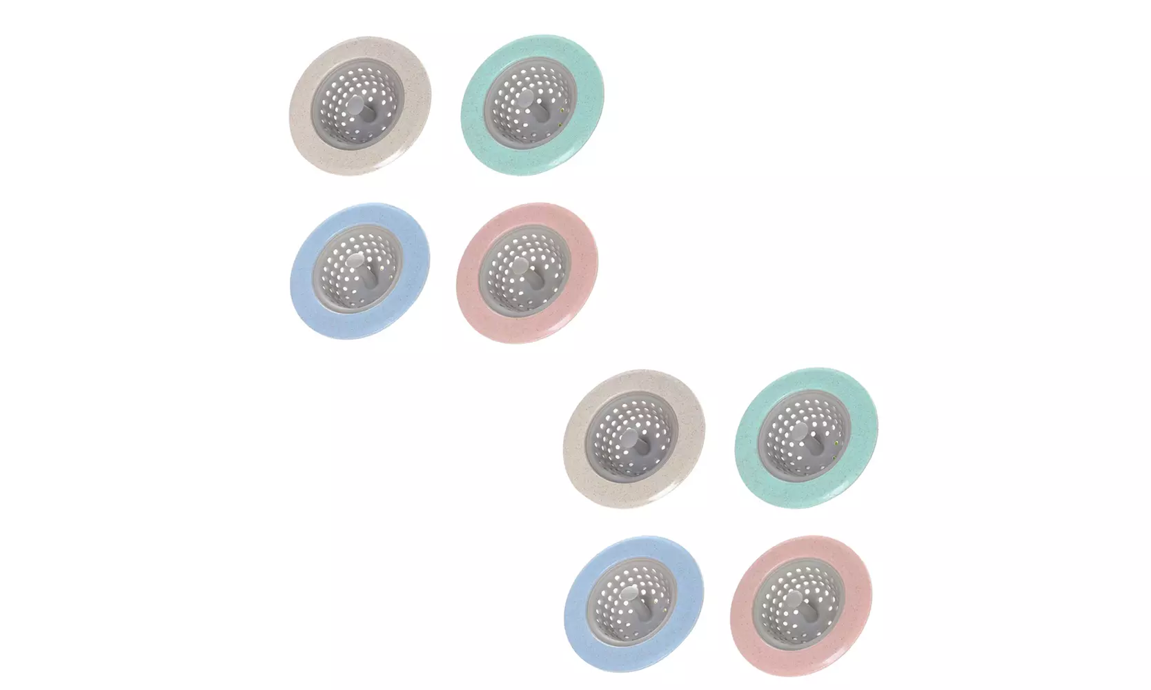 US 4-8 Pcs Silicone Kitchen Sink Drain Plug Strainer Sewer Hair Collect Filte - Primary Image