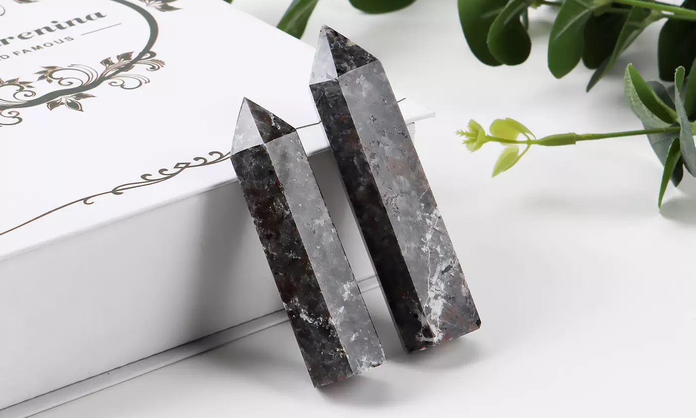 Yooperlite Quartz Crystal Reiki Chakra Healing Stone Wand with Box