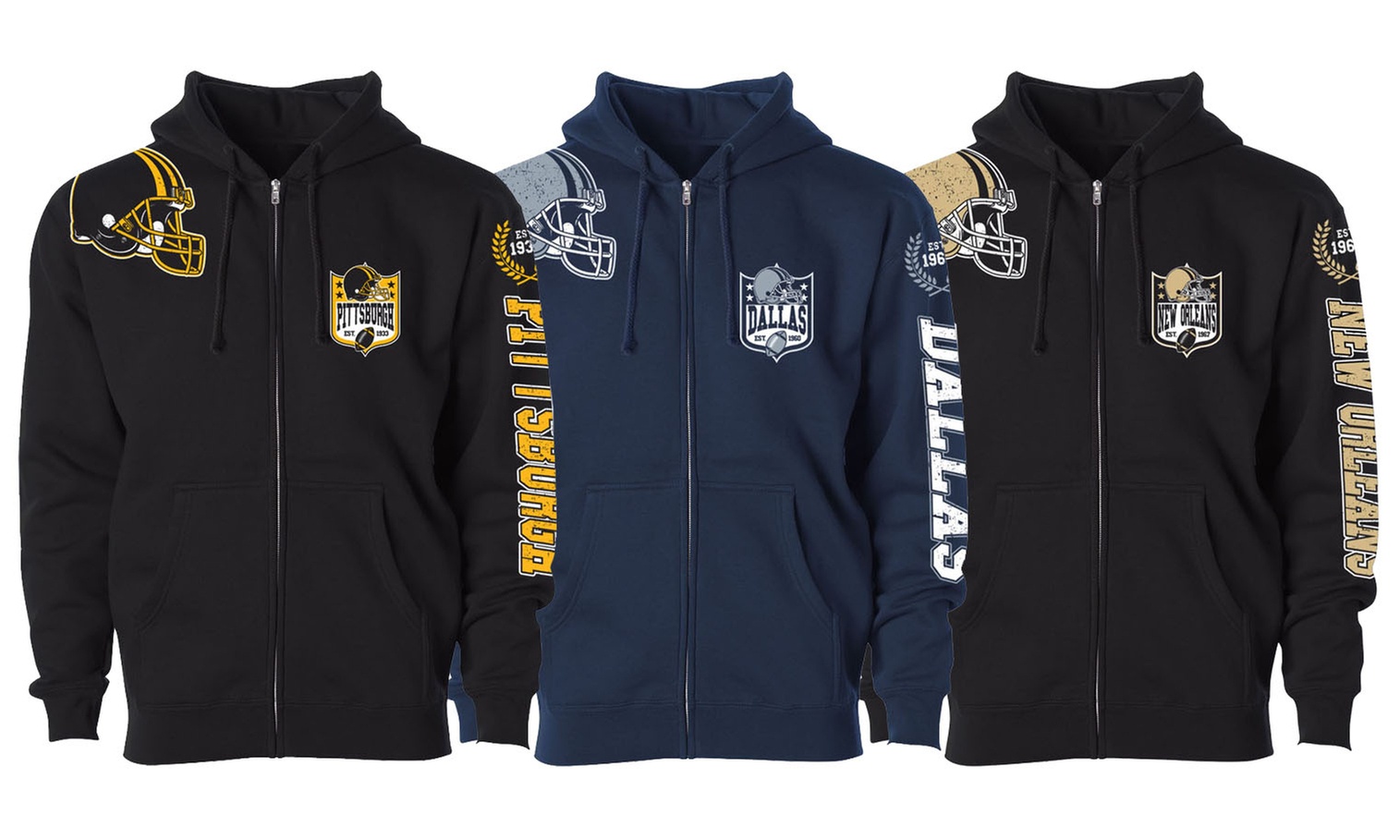 Women's Football Home Team  Zip Up Hoodie