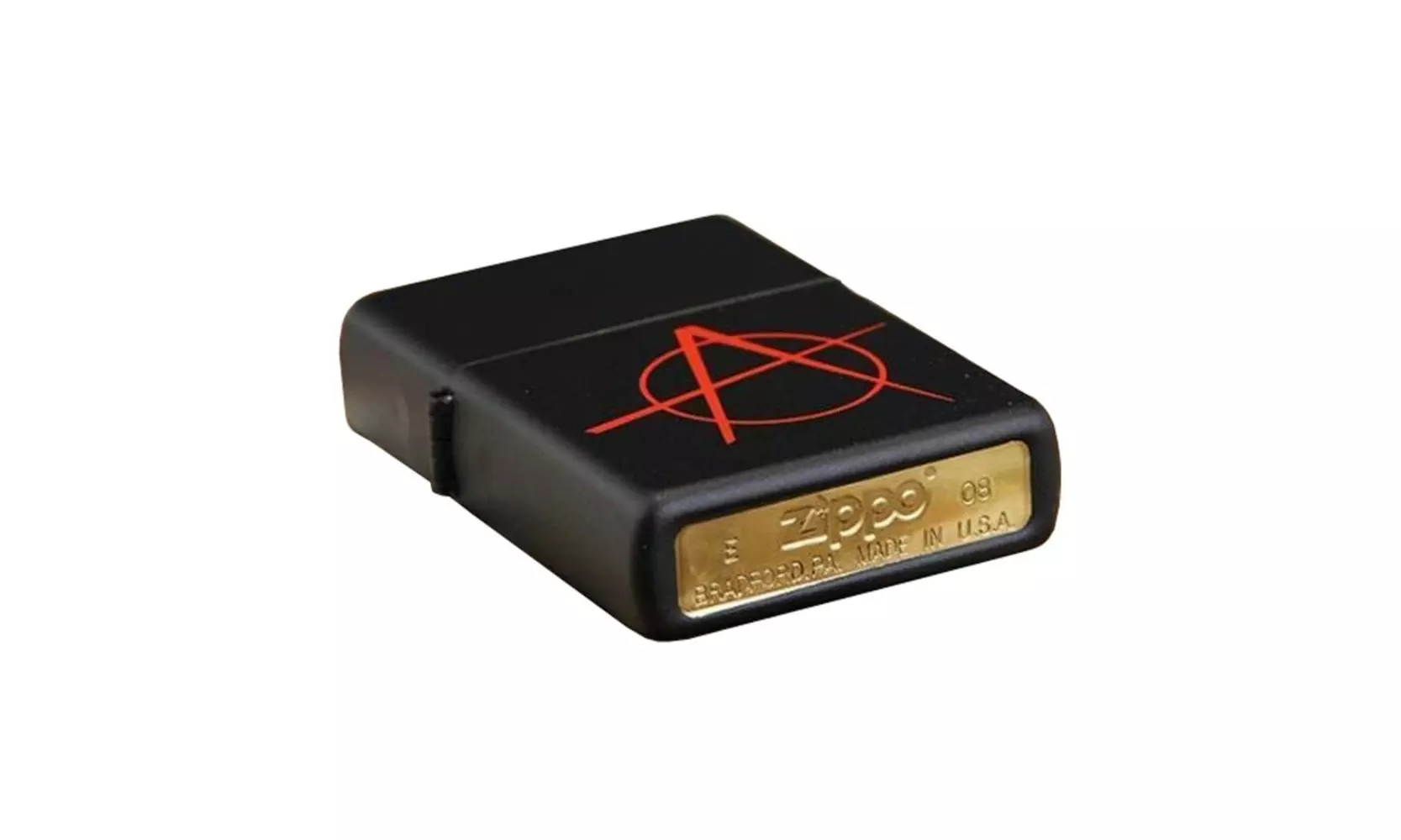 Zippo Anarchy Symbol Lighter, Black Matte, Windproof #20842 - Second Medium