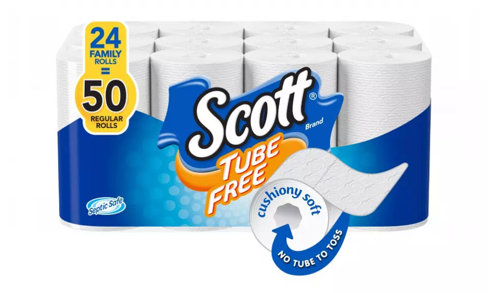  Scott Tube-Free Toilet Paper, 24 Family Rolls, Bath Tissue  - Primary Image