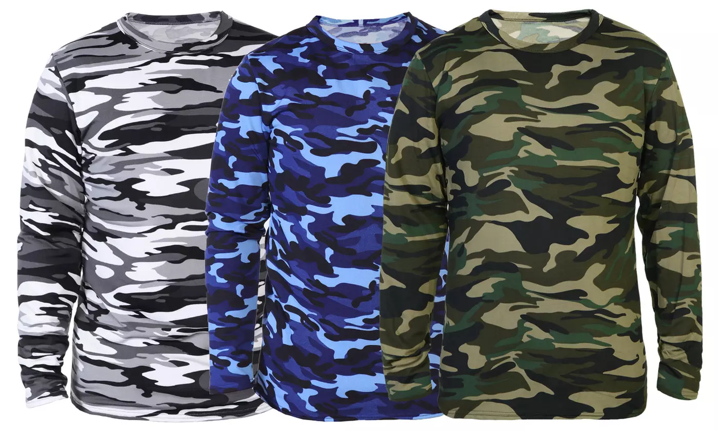3-Pack Men's Fleece-Lined Long-Sleeve Thermal Tops (S-4XL)