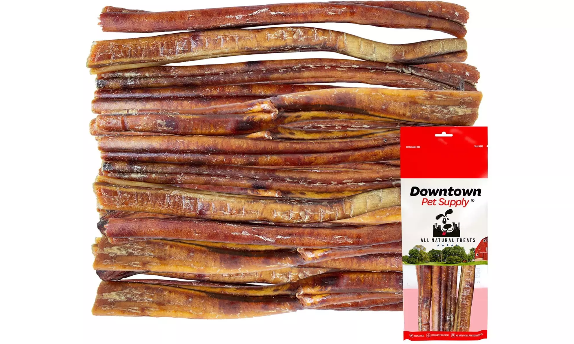 6 & 12 Inch Jumbo USA Bully Sticks for Dogs, Extra Thick American Chew Treats - Primary Image