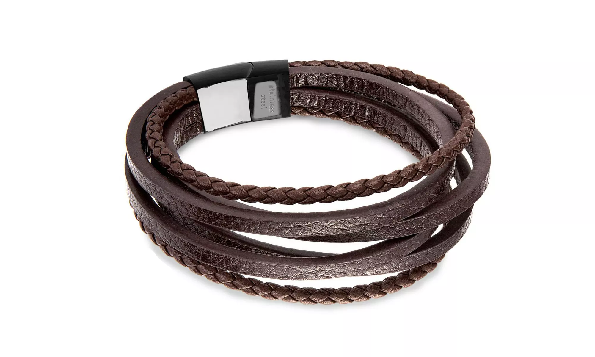 Men's Leather Bracelet with Magnetic Clasp