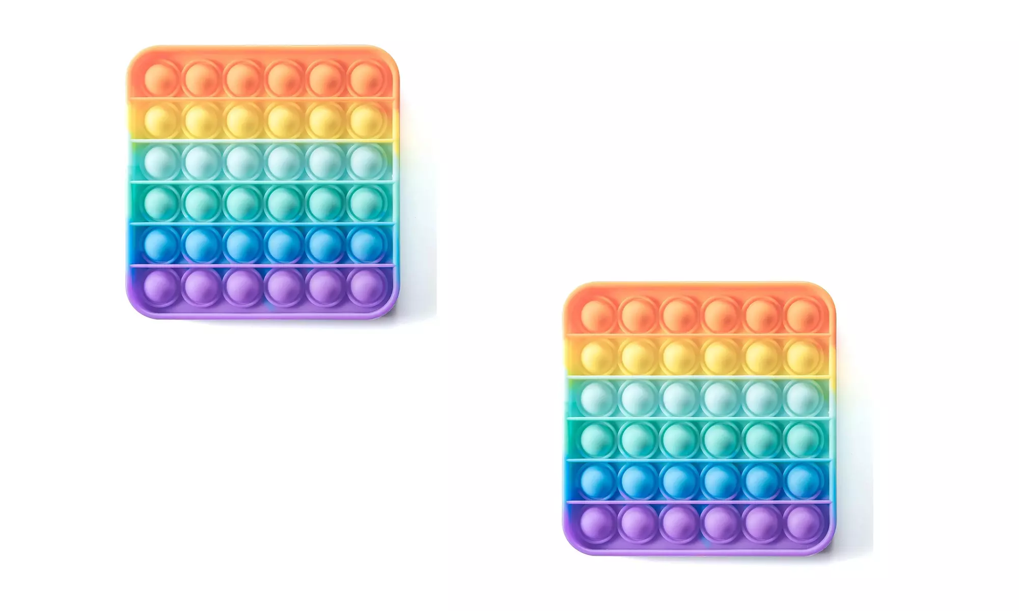 2-Pack Pop-it Fidget Sensory Toy Rainbow Square - Primary Image