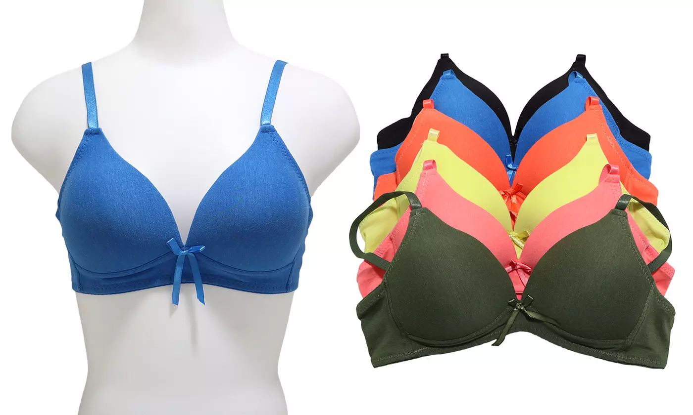 Six-Pack Angelina Wired or Wire-Free Padded A-Cup Bras