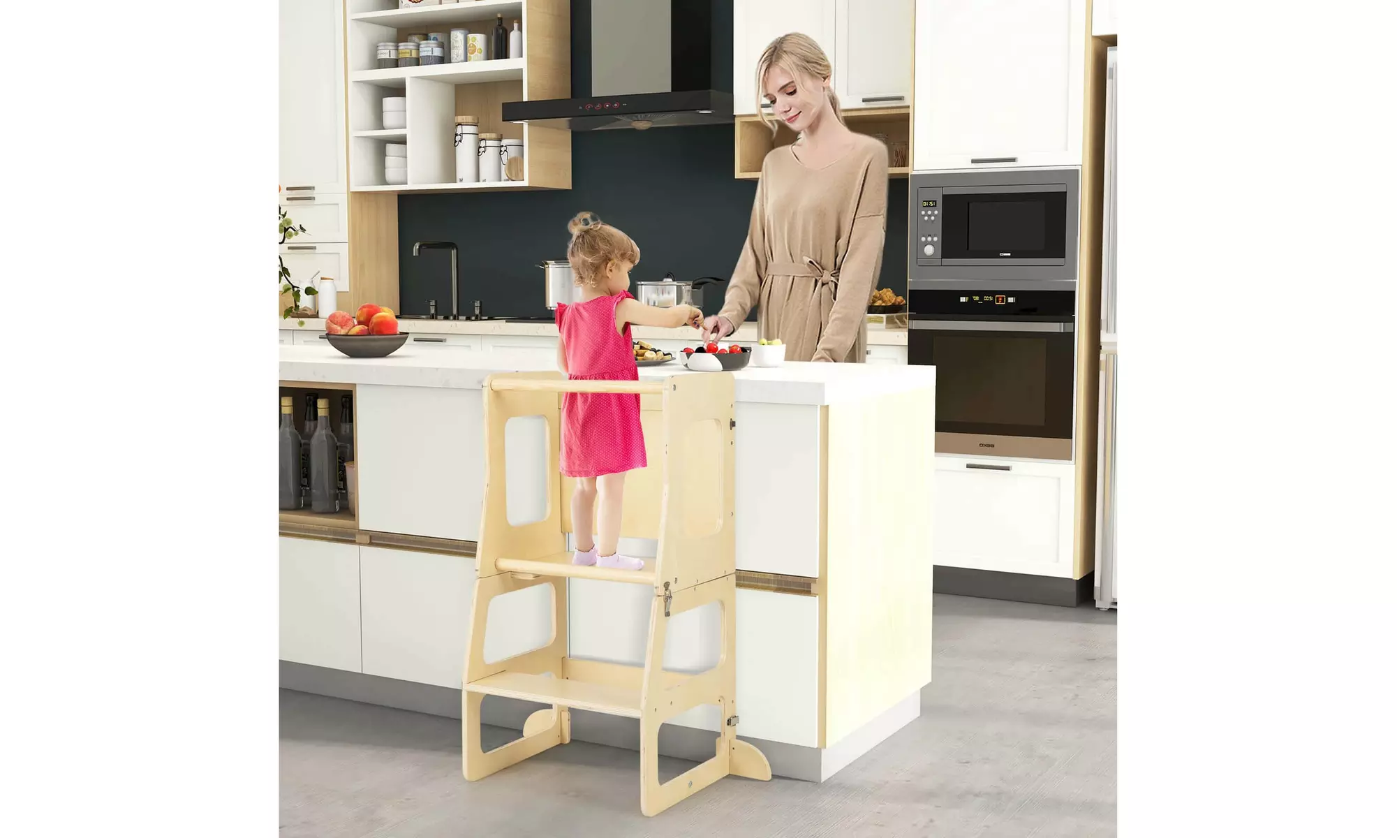7-in-1 Toddler Climbing Toy Set w/ Reversible Ramp Convertible Step Stool