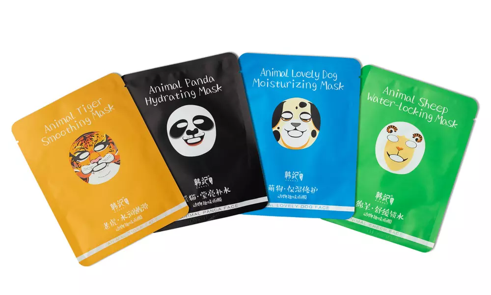 Animal Face Character Novelty Sheet Masks (Dog, Tiger, Panda, Sheep) - Second Medium