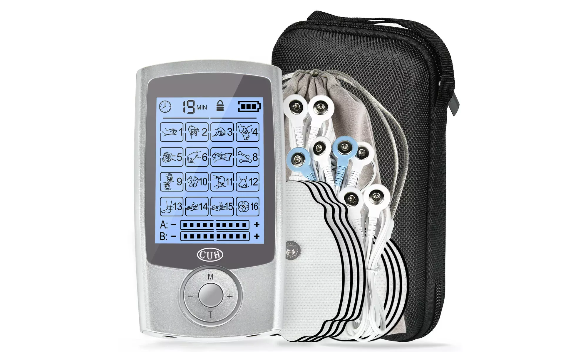  16 Modes Dual Channel CUH TENS Unit Electronic Pulse Massager Muscle Stimulator - Primary Image